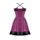 Robe Ecossaise Rose et Noire à Laçage