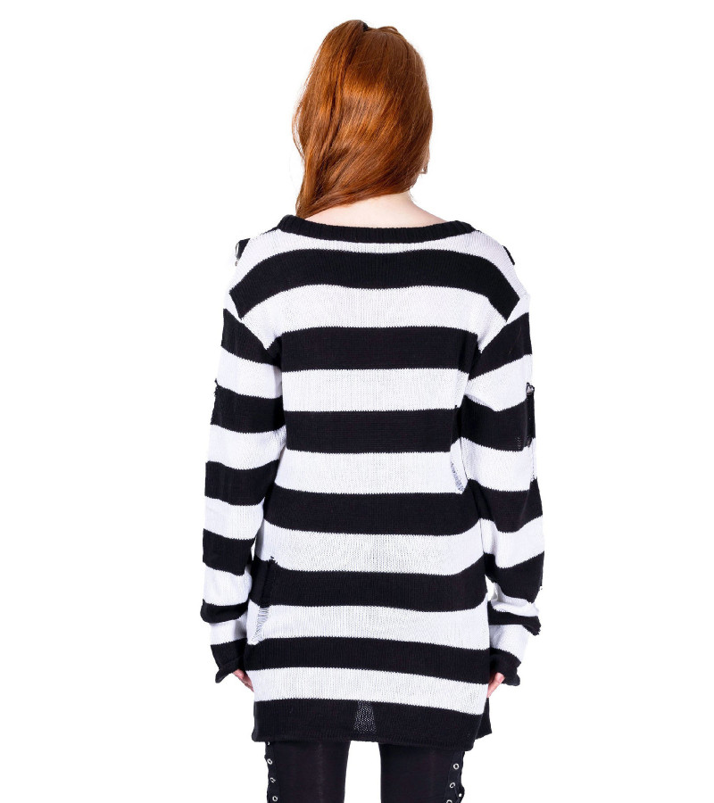 Pull Oriana Rayé Noir Et Blanc