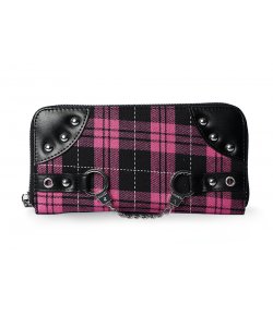 Portefeuille Menottes Tartan Rose