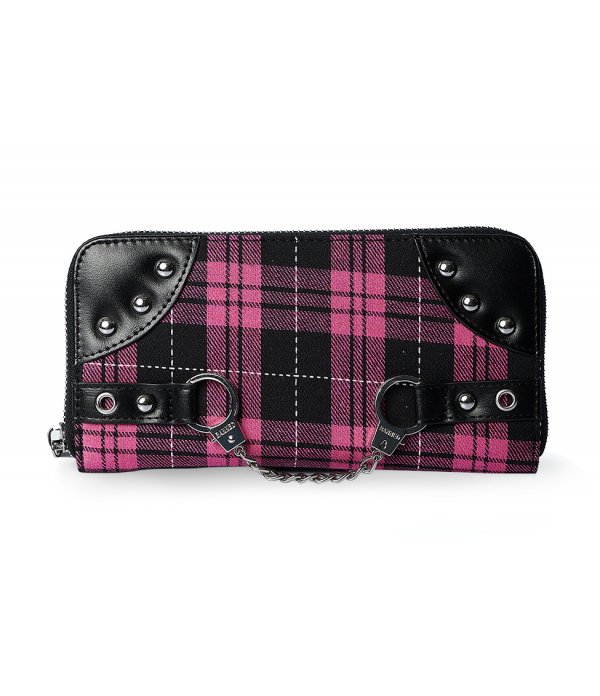 Portefeuille Menottes Tartan Rose
