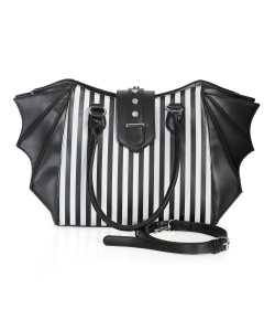 Sac A Main Chauve-Souris Rayé Noir et Blanc