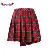 Big Pin Red And Black Pleated Plaid Skirt