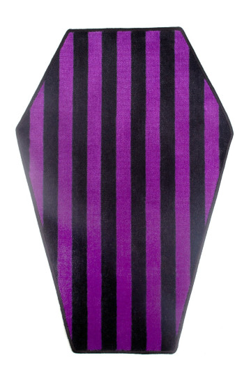 Tapis Cercueil Rayé Noir Et Violet