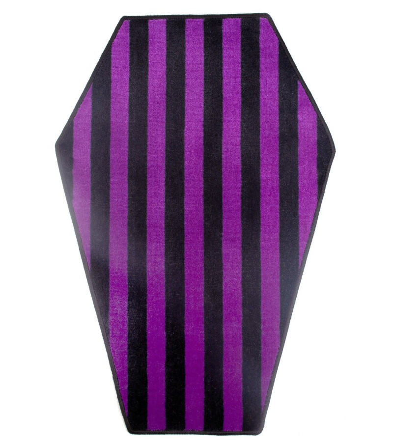 Tapis Cercueil Rayé Noir Et Violet