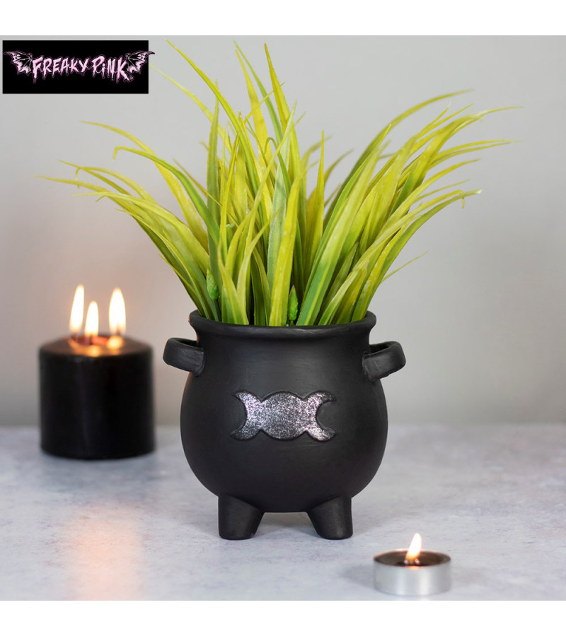 Triple Moon Cauldron Flower Pot