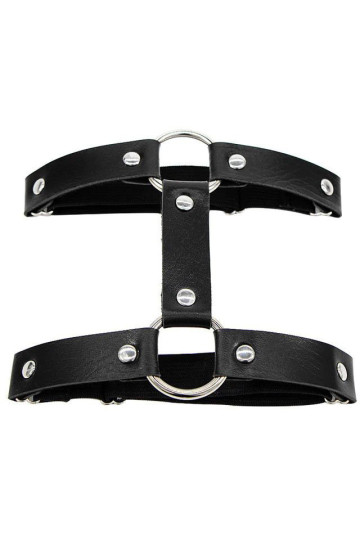 Double O'Ring Black Garter