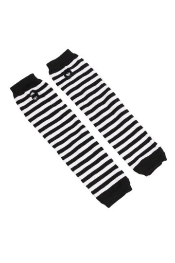 Black And White Small Stripes Arm Warmers