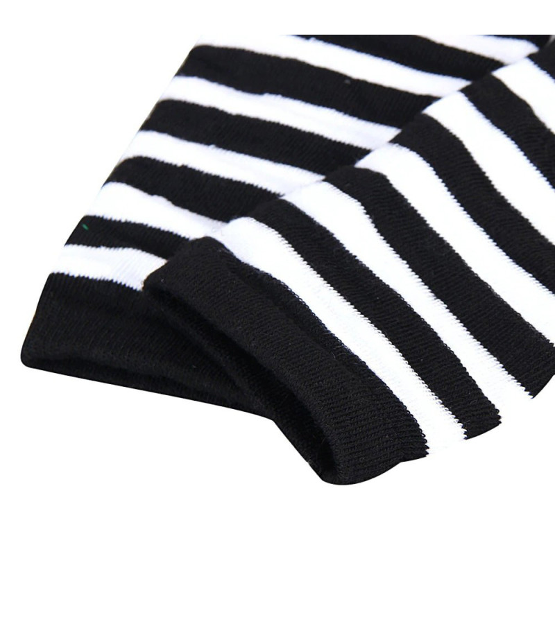 Black And White Small Stripes Arm Warmers