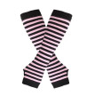 Pink And Black Small Stripes Arm Warmers  - Freaky Pink