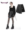 Big Pin Grey And Black Pleated Plaid Skirt