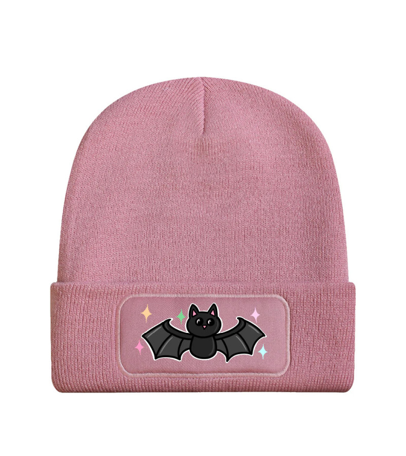 Cute But Spooky Bat Pink Beanie