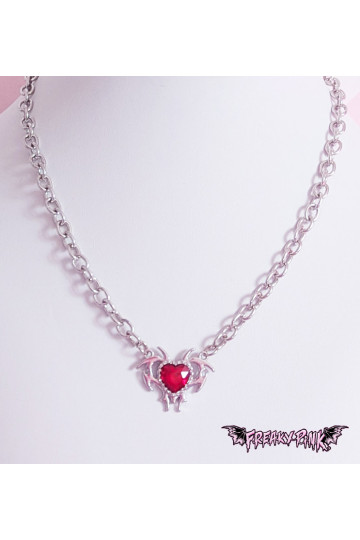 Collier Coeur Tribal Rouge - Freaky Pink