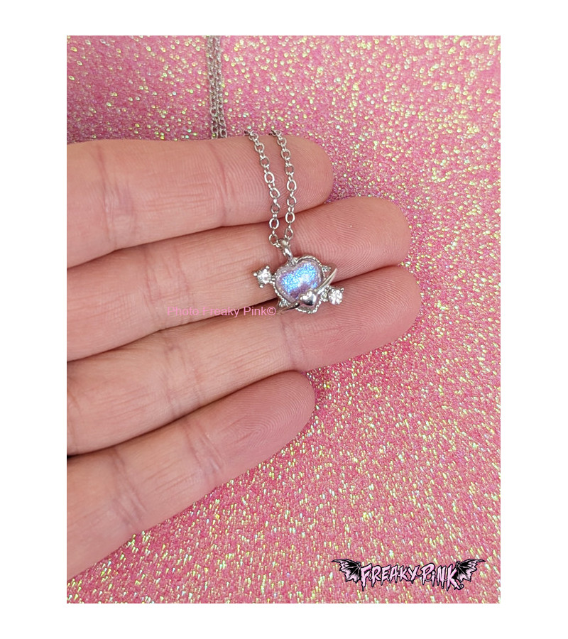 Iridescent Heart Necklace