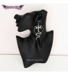 Snake Triple Moon Pentagram Earrings