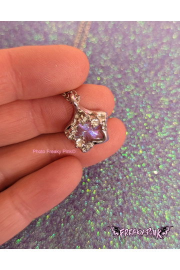 Iridescent Star Necklace - Freaky Pink