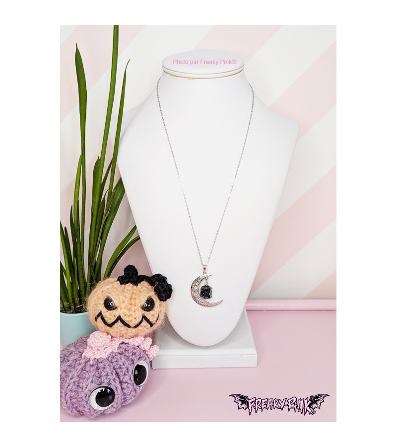 Collier Lune Et Obsidienne