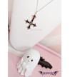 Collier Croix Inversée Rouge