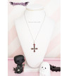 Collier Croix Inversée Rouge