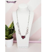 Red Heart Necklace With Skeleton Hands