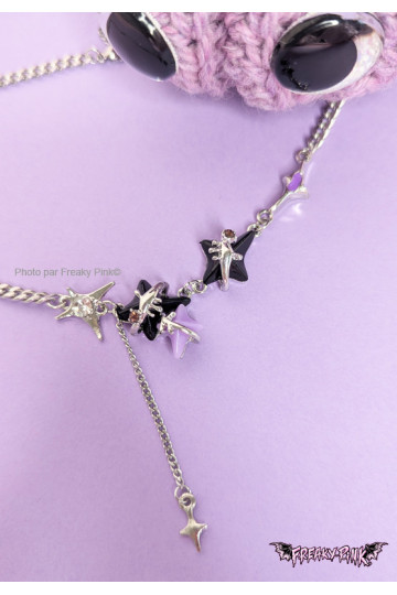Purple And Black Stars Necklace
