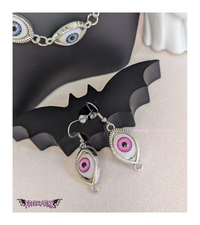Boucles D'Oreilles Yeux Roses