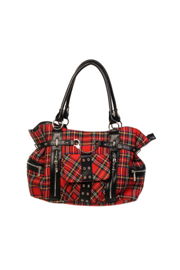 Red and Black Tartan Big Handbag
