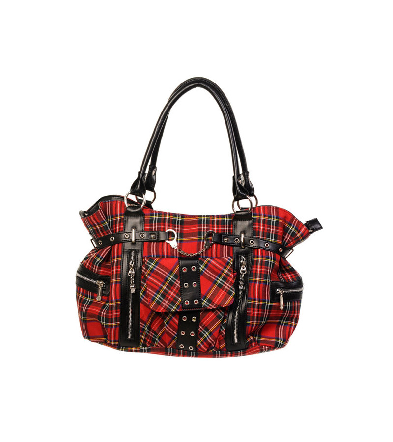 Sac à Main Tartan Rouge Grand Sac à Main Tartan Rouge Grand