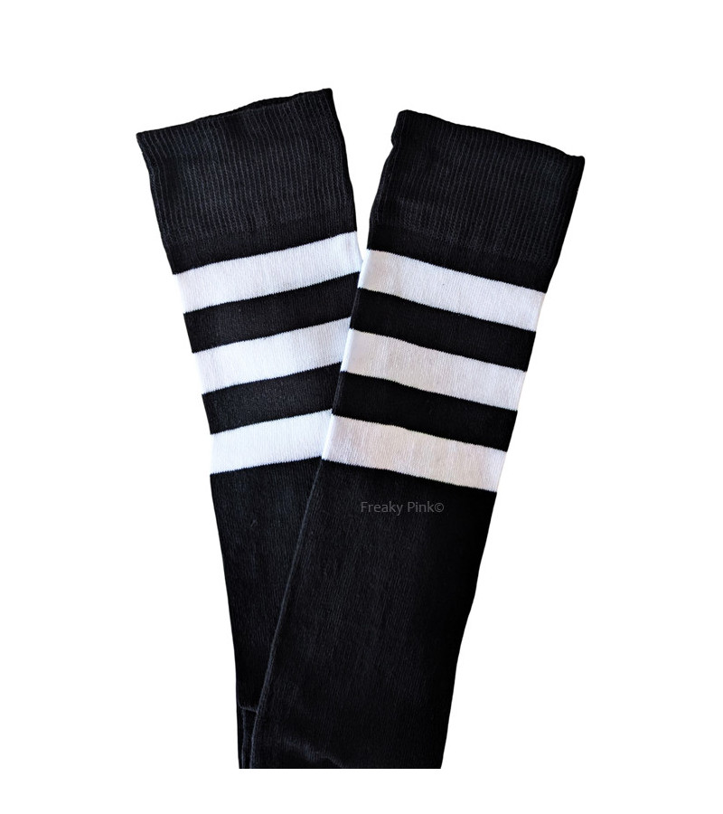 Chaussettes Noires 3 Bandes Blanches