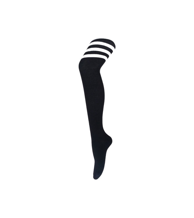 Black Socks With 3 White Stripes