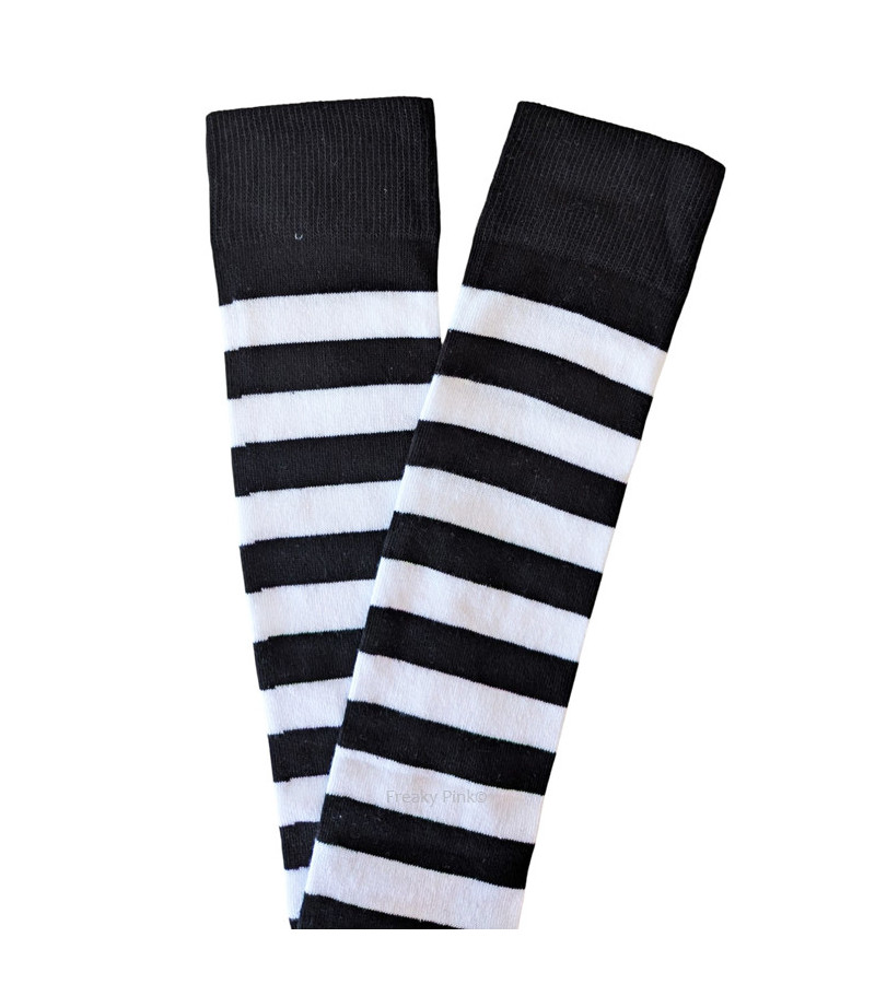 Chaussettes Rayées Noires Blanches