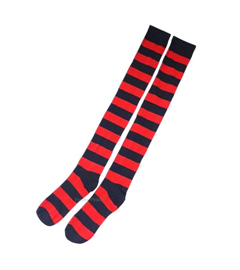 Black And Red Striped Socks