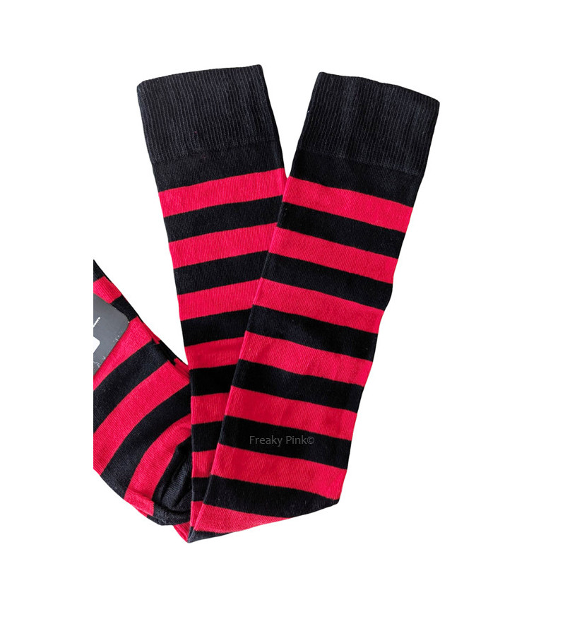 Chaussettes Rayées Noires Rouges