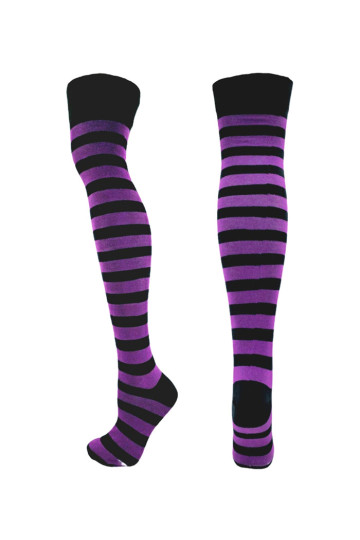 Black And Purple Striped Socks