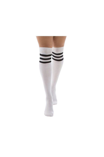 Chaussettes Blanches 3 Bandes Noires