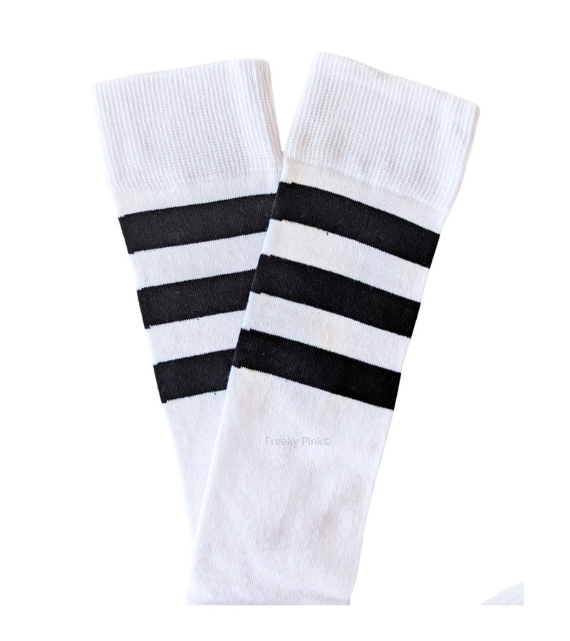 White Socks With 3 Black Stripes