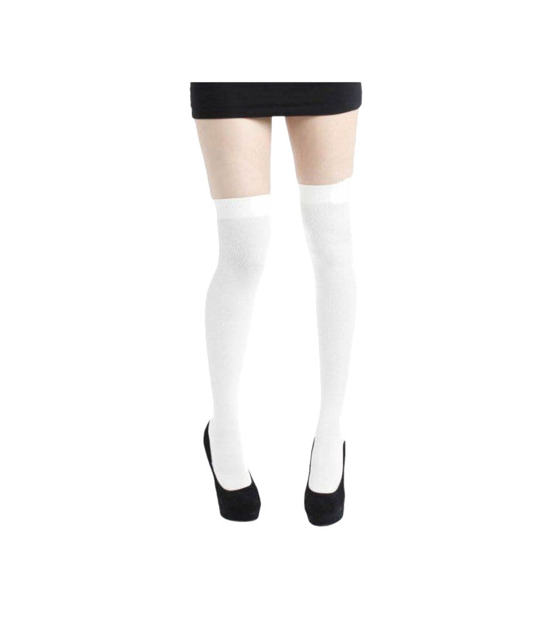 White Over The Knee Socks