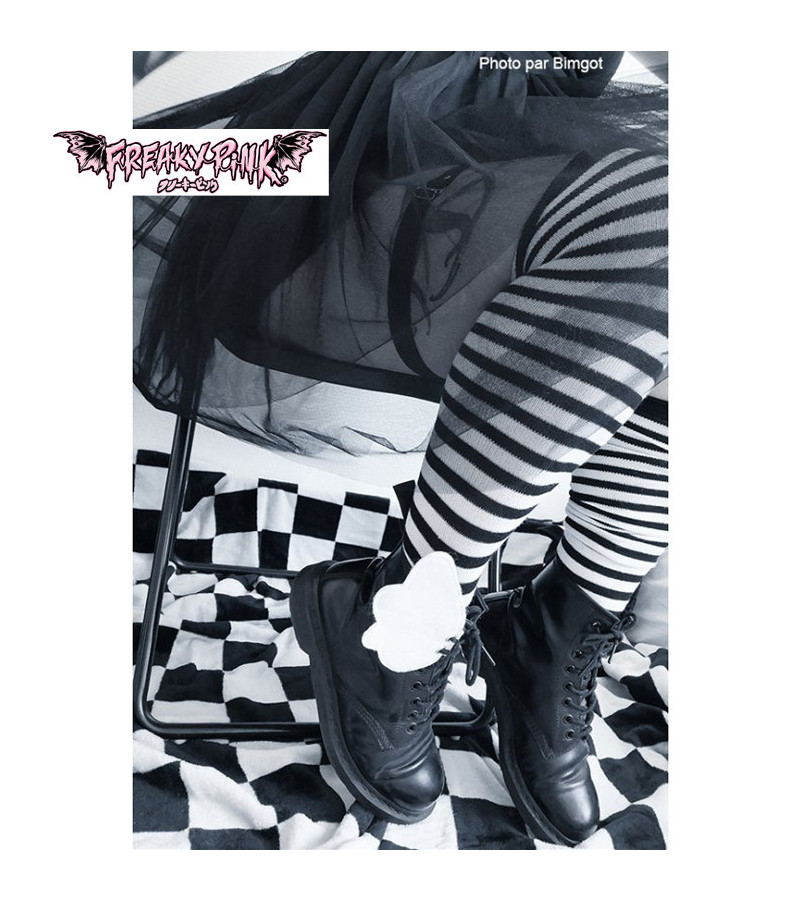 Black And White Socks Thin Stripes