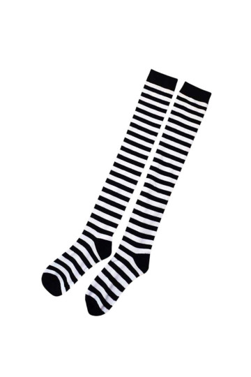 Chaussettes Petites Rayures Noires Blanches