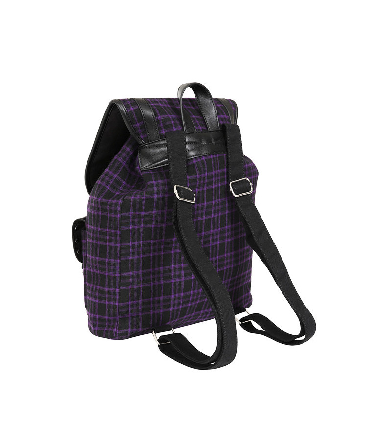 Sac à Dos Tartan Violet Noir