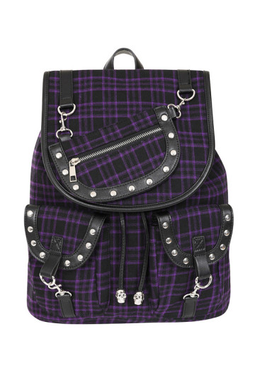 Purple Tartan Backpack