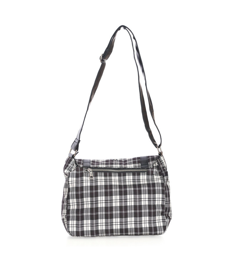Sac Tartan Noir Blanc Petit Format