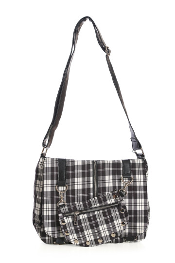 Black White Tartan Small Shoulder Bag