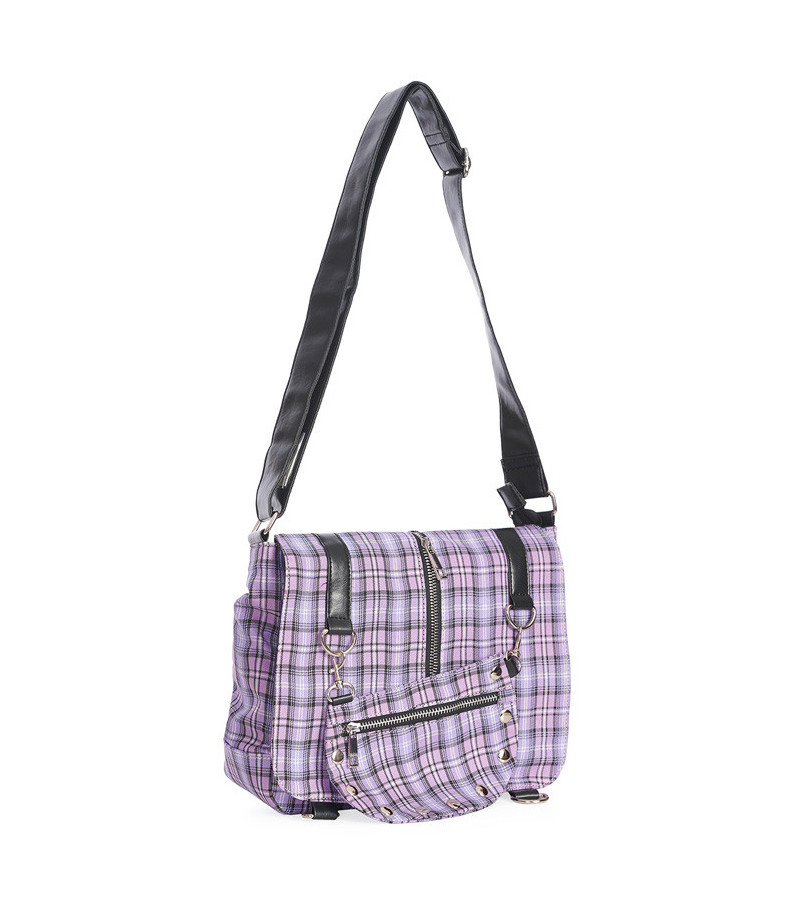 Sac Tartan Violet Pastel Petit Format