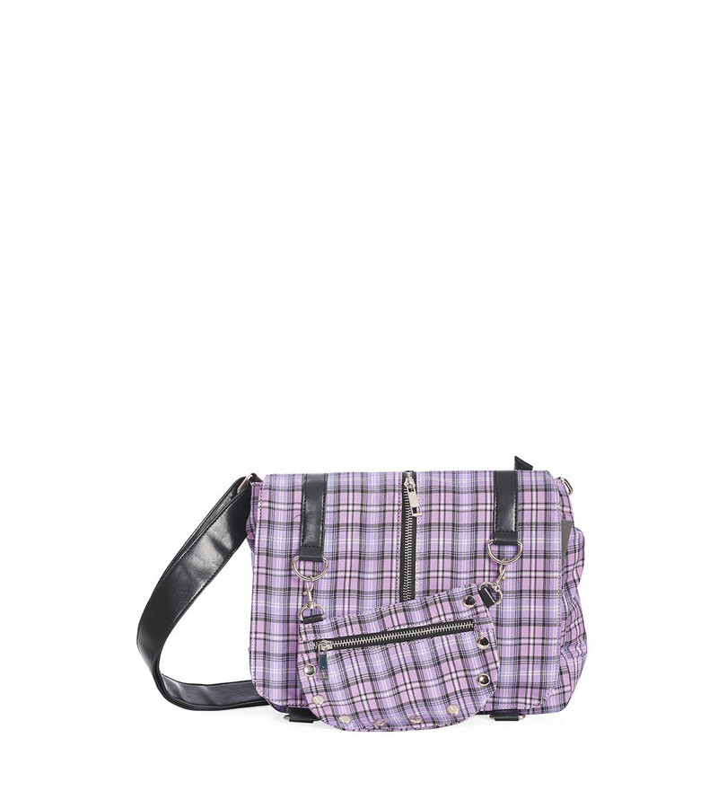 Sac Tartan Violet Pastel Petit Format