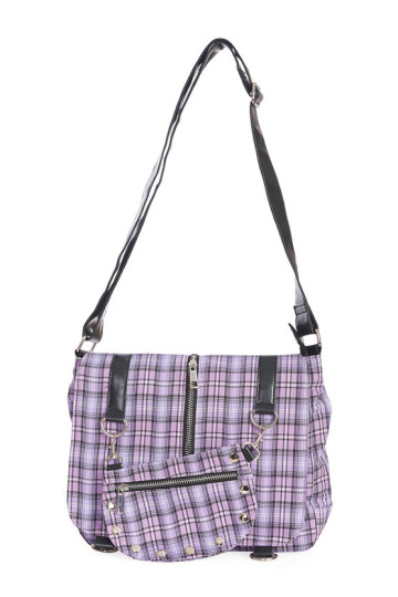 Lilac Tartan Small Shoulder Bag