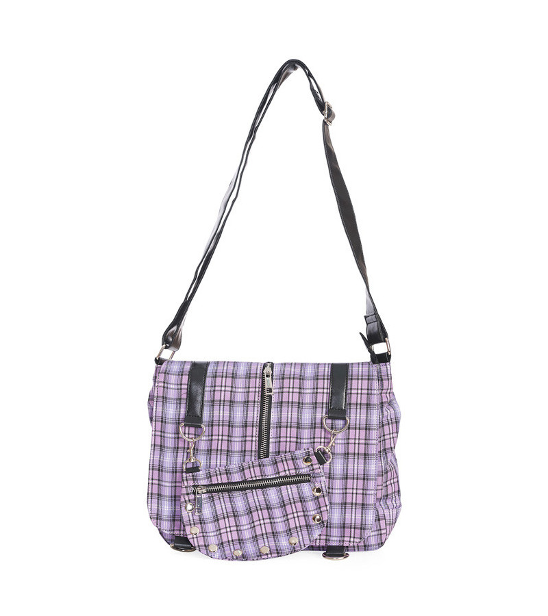 Sac Tartan Violet Pastel Petit Format