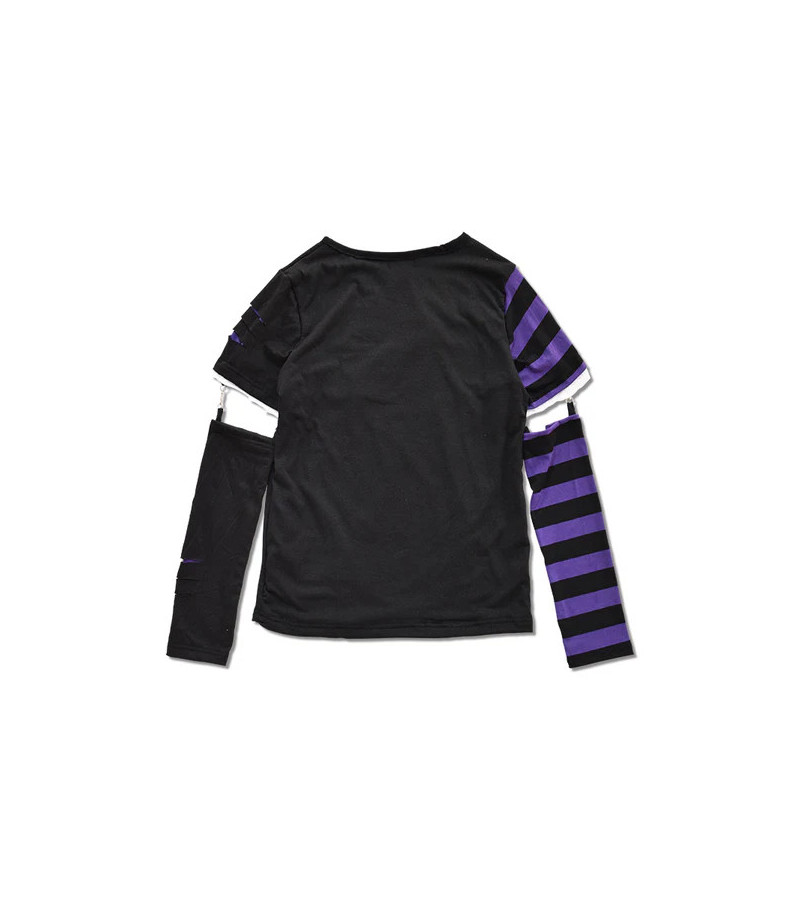 Asymmetry Skull T-Shirt Violet Noir ACDC RAG