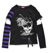 Purple Asymmetry Skull Long Sleeves