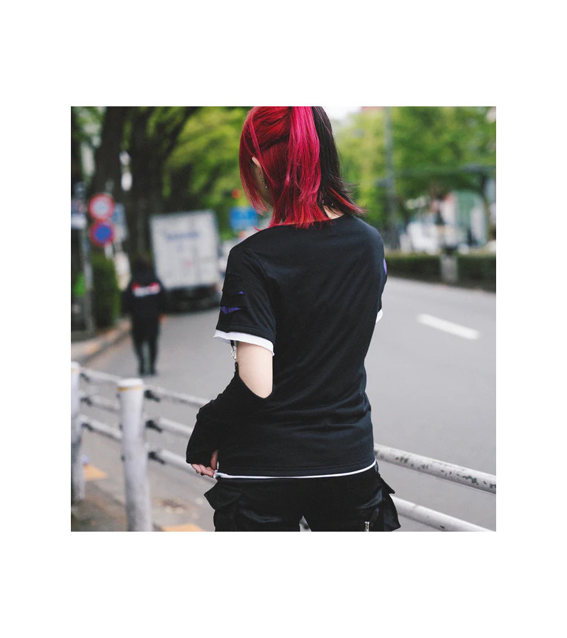 Purple Asymmetry Skull Long Sleeves