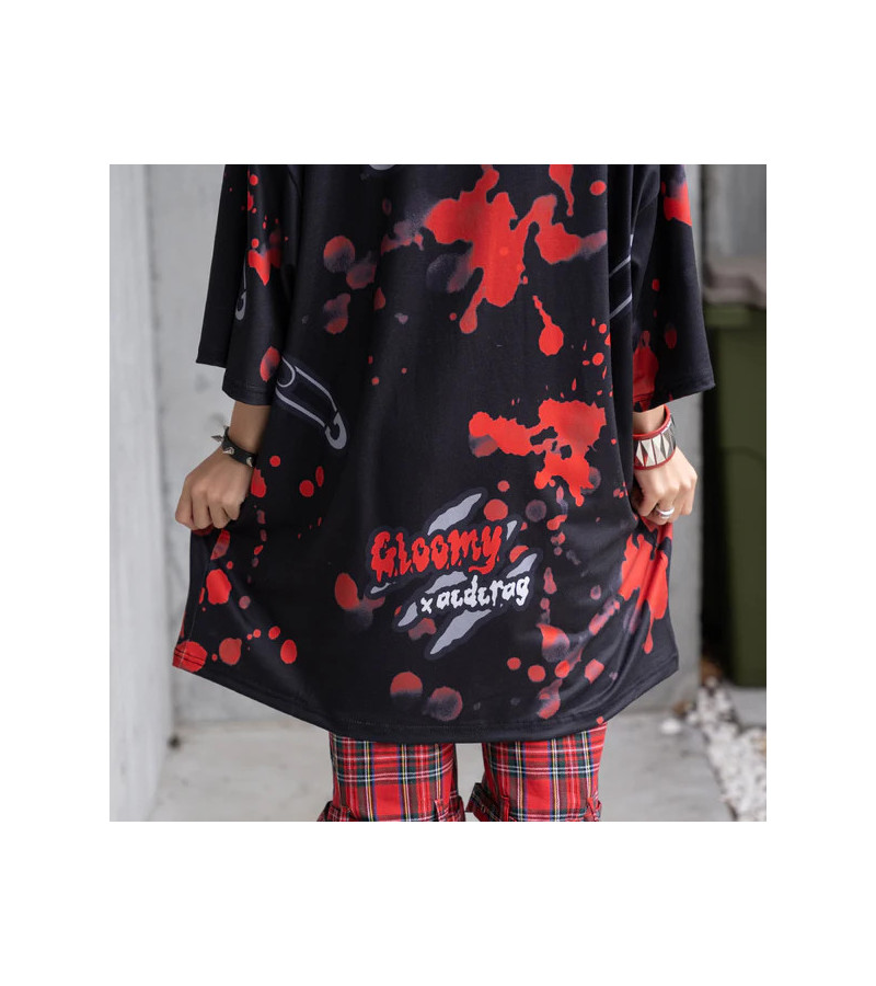 Dark Gloomy Bear Oversized ACDC RAG Tee